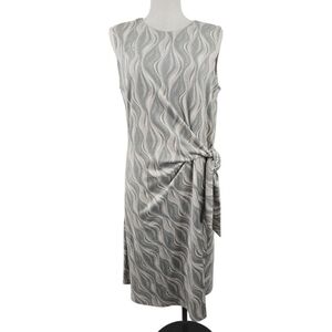 J. McLaughlin Women’s Large Faux Suede Dress Light Gray Faux Wrap NWT Large